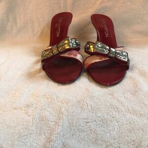 Louis Vuitton Red Satin Cherry Blossom Heel